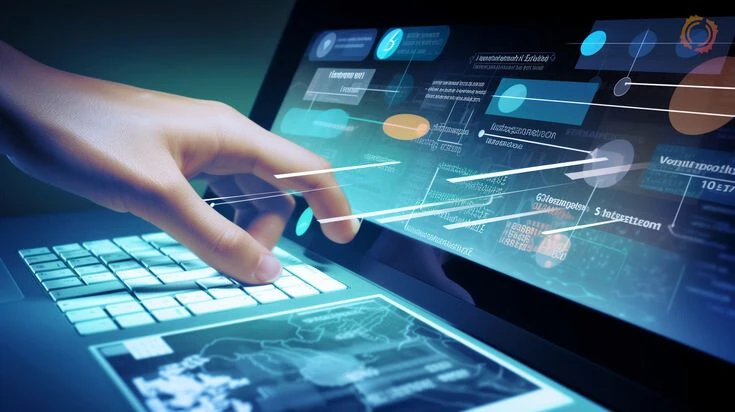 A person interacting with a modern digital interface, representing the top user-friendly website resources for building an effective online presence.